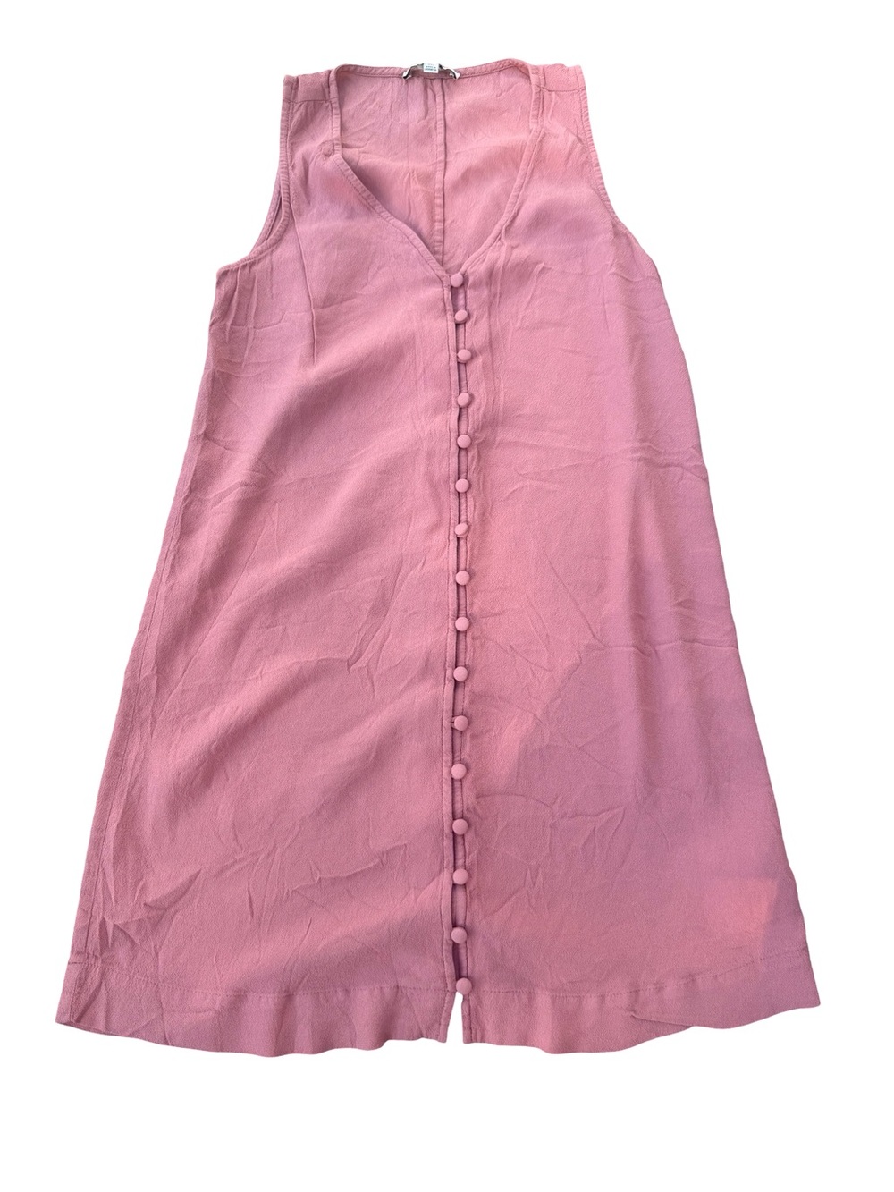 Madewell Heather Sleeveless Pink Button-Front Shift Dress
